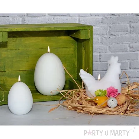 swieca wielkanocne jajko dioda led bialy mat adpal 14cm