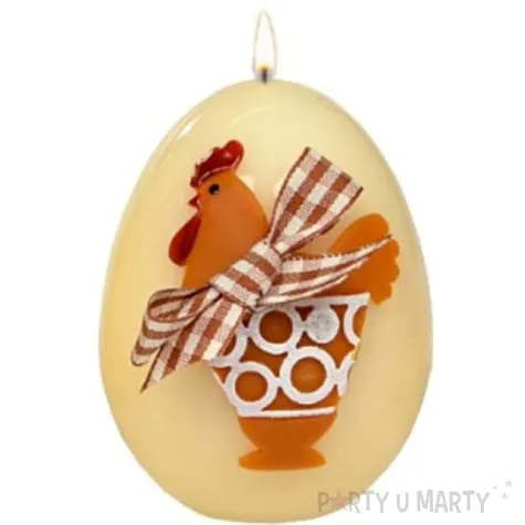 swieca wielkanocne jajko kokoszka ecru adpal 90 70 mm