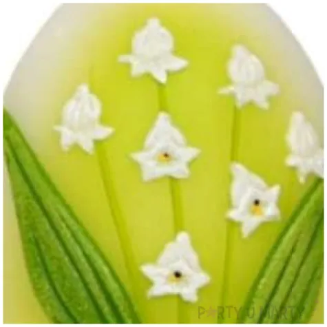 swieca wielkanocne jajko konwalia bialo zielona adpal 90 70 mm