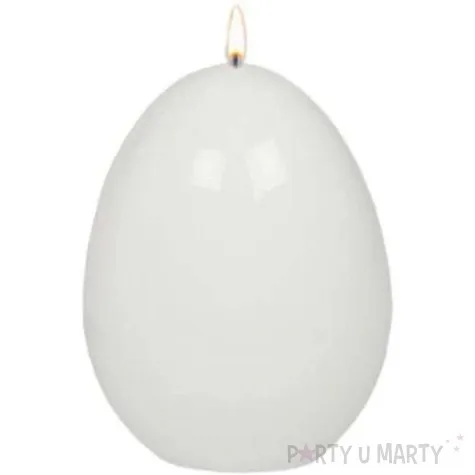 swieca wielkanocne jajko lakierowane biale adpal 90 70 mm
