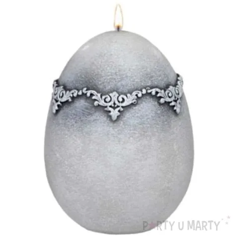 swieca wielkanocne jajko marmur szare adpal 140 100 mm