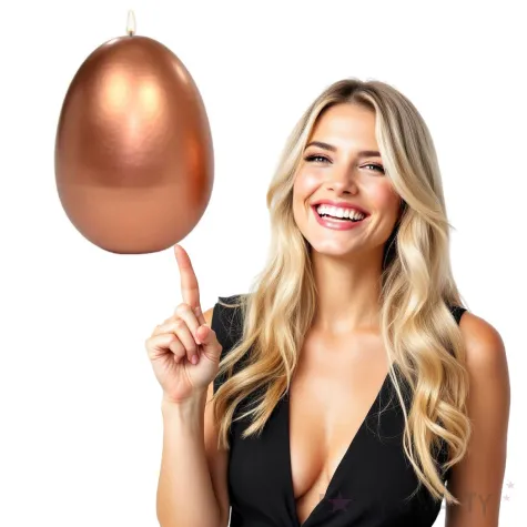 swieca wielkanocne jajko metalic miedziana adpal 14cm