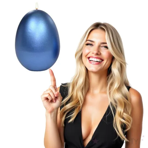 swieca wielkanocne jajko metalic niebieska adpal 14cm