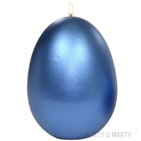 swieca wielkanocne jajko metalic niebieska adpal 14cm