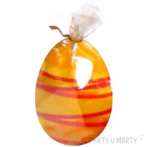 swieca wielkanocne jajko w paski zolta arpex 6cm