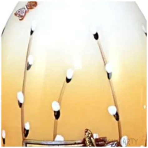 swieca wielkanocne jajko z baziami bialo brazowa 14cm