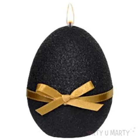 swieca wielkanocne jajko z kokardka czarna adpal 9cm