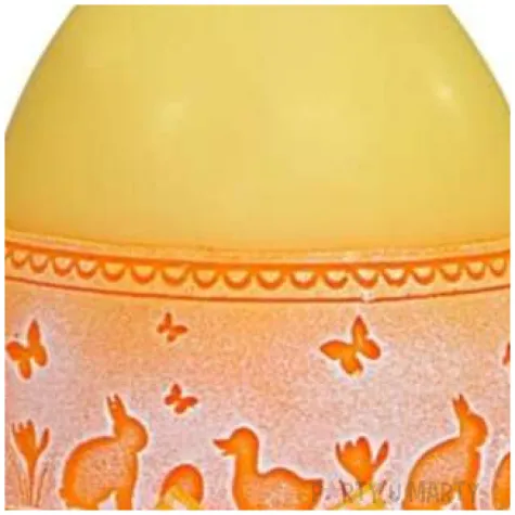 swieca wielkanocne jajko z koronka zolta adpal 14cm