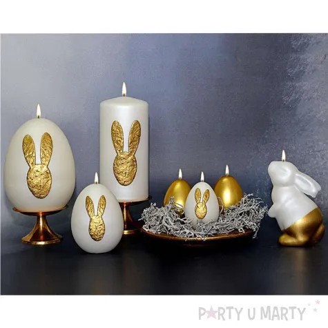 swieca wielkanocne jajko z kroliczkiem zielona adpal 140 100 mm