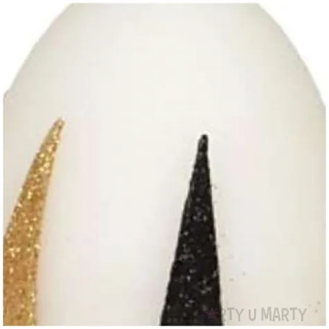 swieca wielkanocne jajko z pasami zloto czarnymi biala adpal 9cm