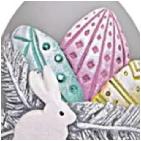 swieca wielkanocne jajko z pisankami szare adpal 90 70 mm