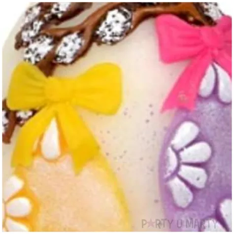 swieca wielkanocne jajko ze stroikiem biale adpal 90 70 mm