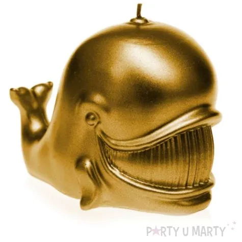 swieca wieloryb metaliczna zlota candellana