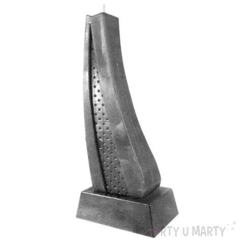 swieca zagiel szary metalik candellana 23 x 8 cm