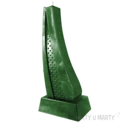 swieca zagiel zielony metalik candellana 23 x 8 cm