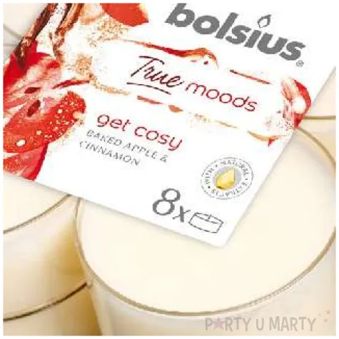 swieca zapachowa cosy pieczone jablko i cynamon bolsius 8h 8 szt