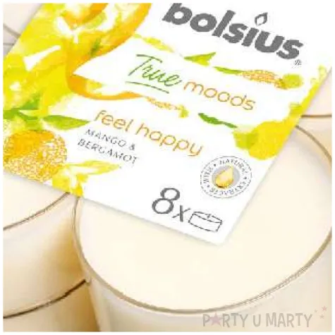 swieca zapachowa feel happy mango i bergamotka bolsius 8h 8 szt