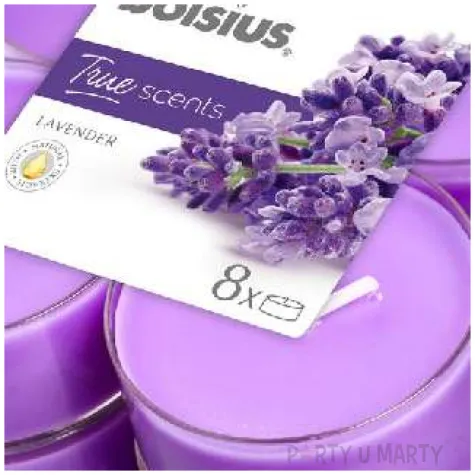 swieca zapachowa lawenda fioletowe bolsius 8h 8 szt