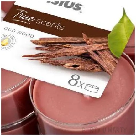 swieca zapachowa oud wood brazowy bolsius 8h 8 szt
