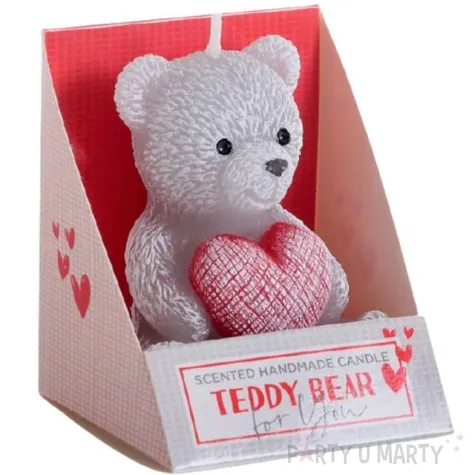 swieca zapachowa pluszowy mis szara bartek candles 75 mm