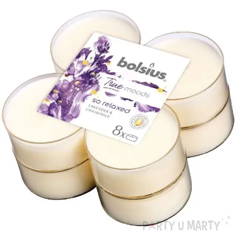 swieca zapachowa relaxed piwonia i rumianek bolsius 8h 8 szt