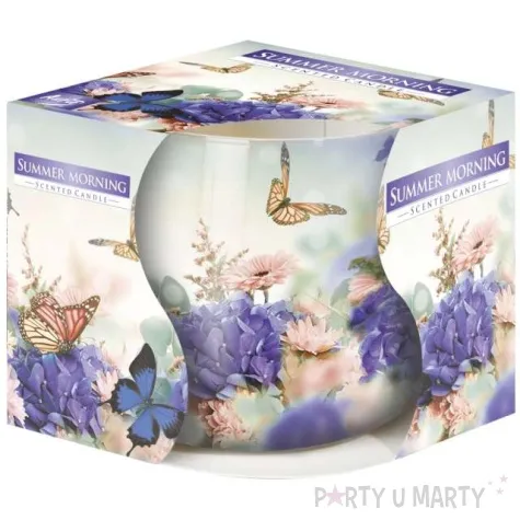 swieca zapachowa w graficznym szkle letni poranek bispol 7 cm