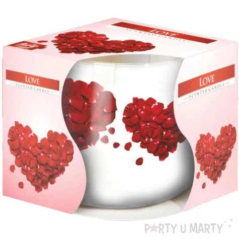 swieca zapachowa w graficznym szkle love bispol 7 cm