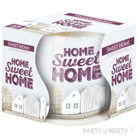 swieca zapachowa w graficznym szkle sweet home bispol 7 cm