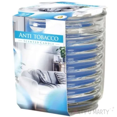 swieca zapachowa w karbowanym szkle antytabak bispol 82 80 mm