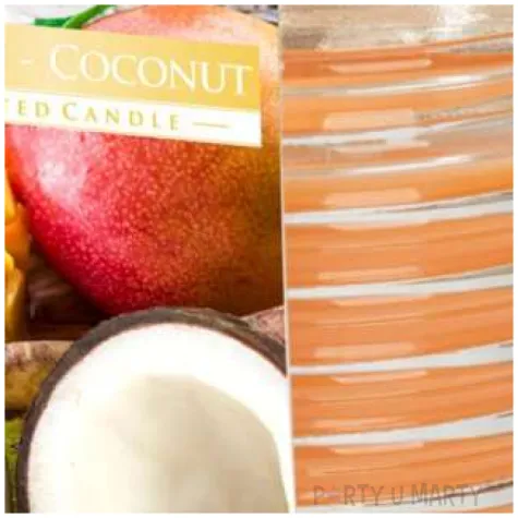 swieca zapachowa w karbowanym szkle mango kokos bispol 8 cm