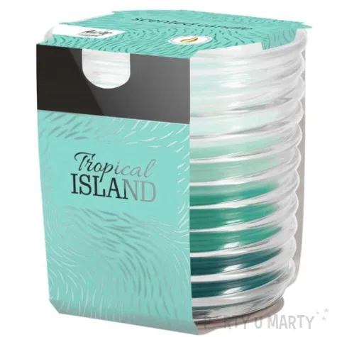 swieca zapachowa w karbowanym szkle tropikalna wyspa bispol 8 cm