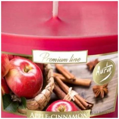 swieca zapachowa w szkle aurelia jablko z cynamonem bispol 8 cm