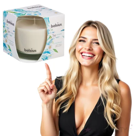 swieca zapachowa w szkle biala herbata bolsius 9 5cm