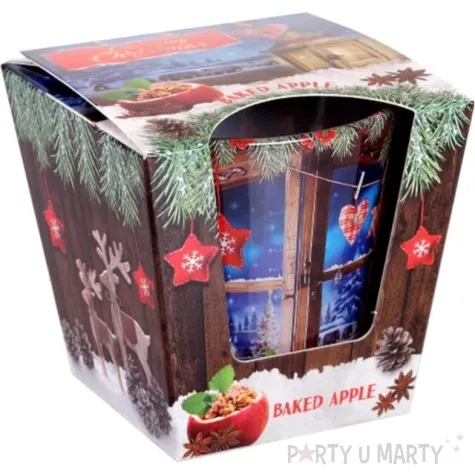 swieca zapachowa w szkle charming christmas pieczone jablko bartek candles 80 mm