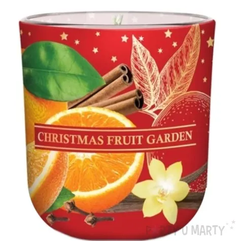 swieca zapachowa w szkle christmas fruit garden pomarancza z wanilia bartek candles 80 90 mm