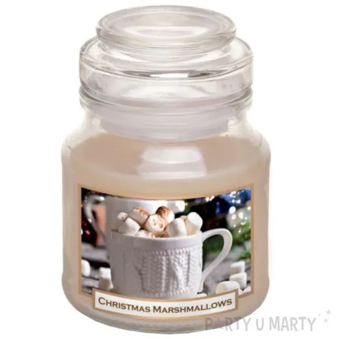swieca zapachowa w szkle christmas labelled cukrowe pianki bartek candles 70 100 mm