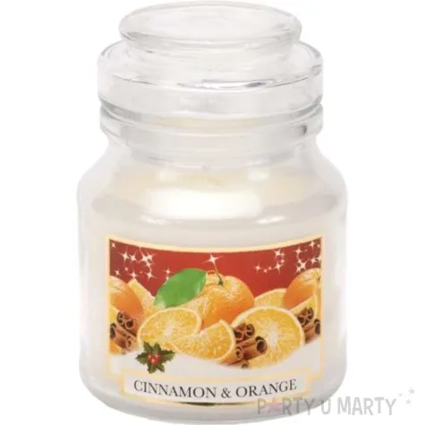 swieca zapachowa w szkle christmas labelled cynamon i pomarancza bartek candles 70 100 mm