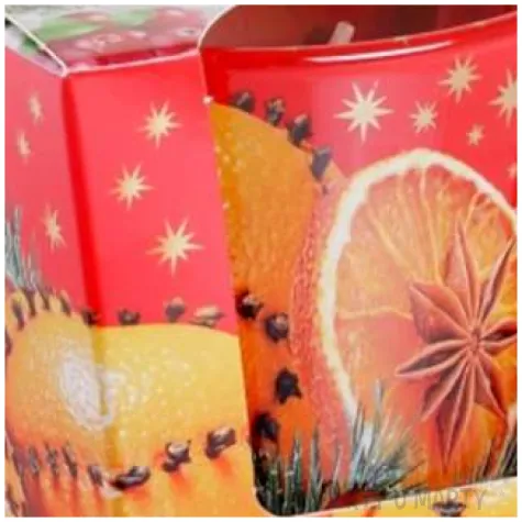 swieca zapachowa w szkle christmas orange pomarancza z cynamonem bartek candles 80 90 mm