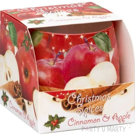 swieca zapachowa w szkle christmas spices cynamon i jablko bartek candles 80 mm