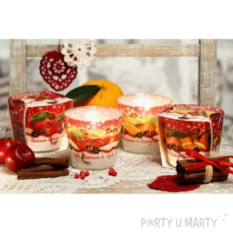 swieca zapachowa w szkle christmas spices mieszanka swiateczna bartek candles 80 90 mm