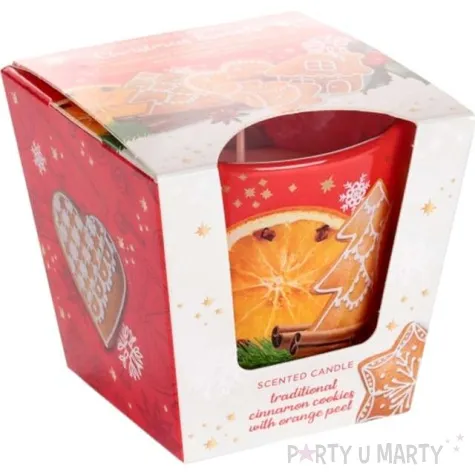 swieca zapachowa w szkle christmas time ciasteczka cynamonowe ze skorka pomaranczy bartek candl