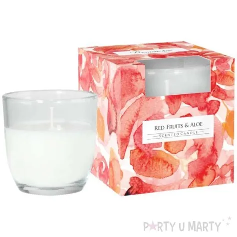 swieca zapachowa w szkle czerwone owoce i aloes bispol 7 6 cm