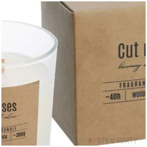 swieca zapachowa w szkle drewniany knot sciete roze bispol 10 3 cm