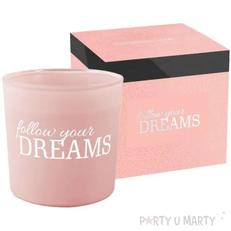 swieca zapachowa w szkle follow your dreams bispol 10 cm