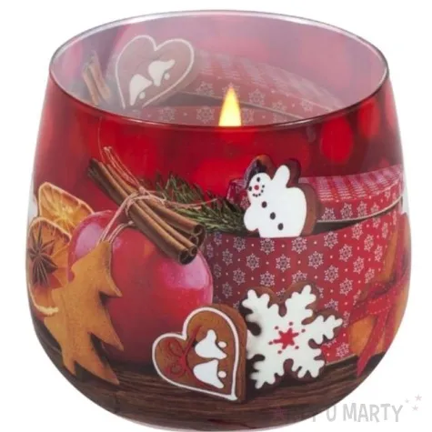 swieca zapachowa w szkle gingerbread pomarancza z przyprawami bartek candles 80 mm