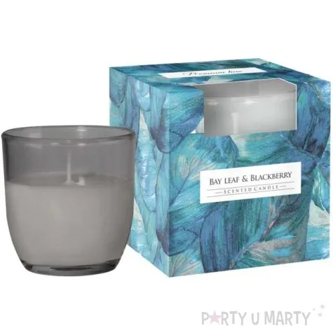 swieca zapachowa w szkle lisc laurowy z jezyna bispol 7 6 cm