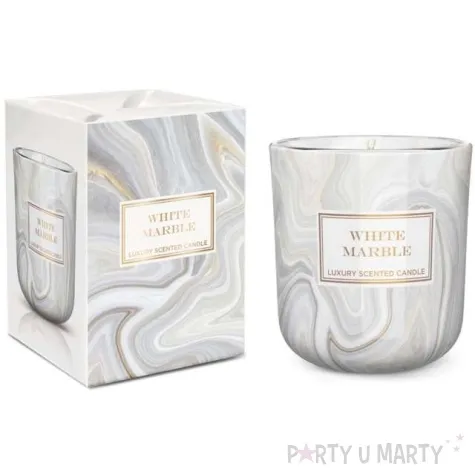swieca zapachowa w szkle marble biala bartek candles