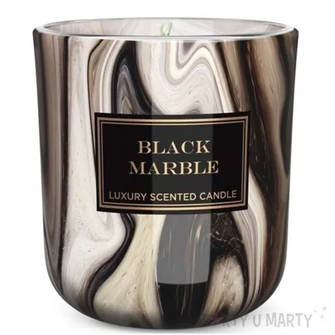 swieca zapachowa w szkle marble czarna bartek candles