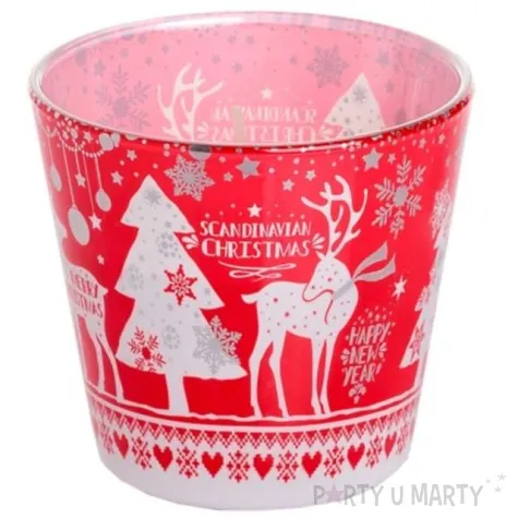 swieca zapachowa w szkle scandinavian czerwone jablko bartek candles 90 80 mm