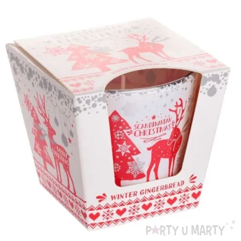 swieca zapachowa w szkle scandinavian jablko i anyz biala bartek candles 80 90 mm